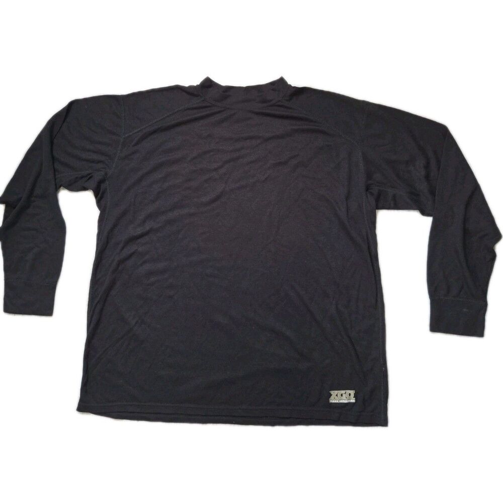 XGO FR Long Sleeve Shirt Mens 2XL Black Flame Resistant Workwear Safety Tee EUC